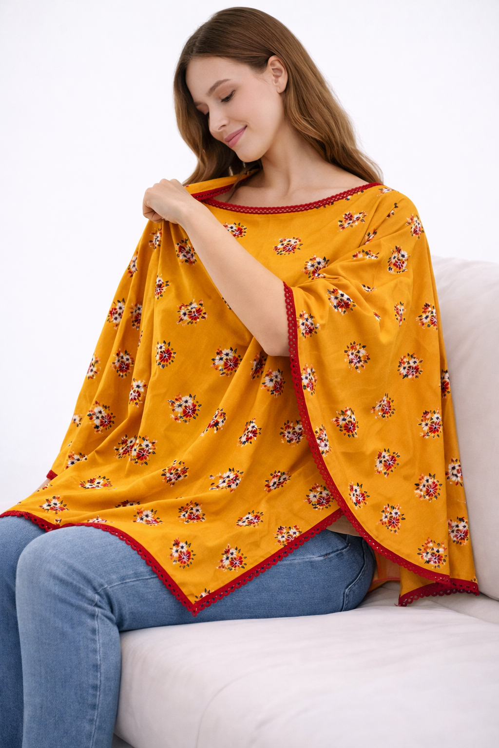 Mustard & Red Floral