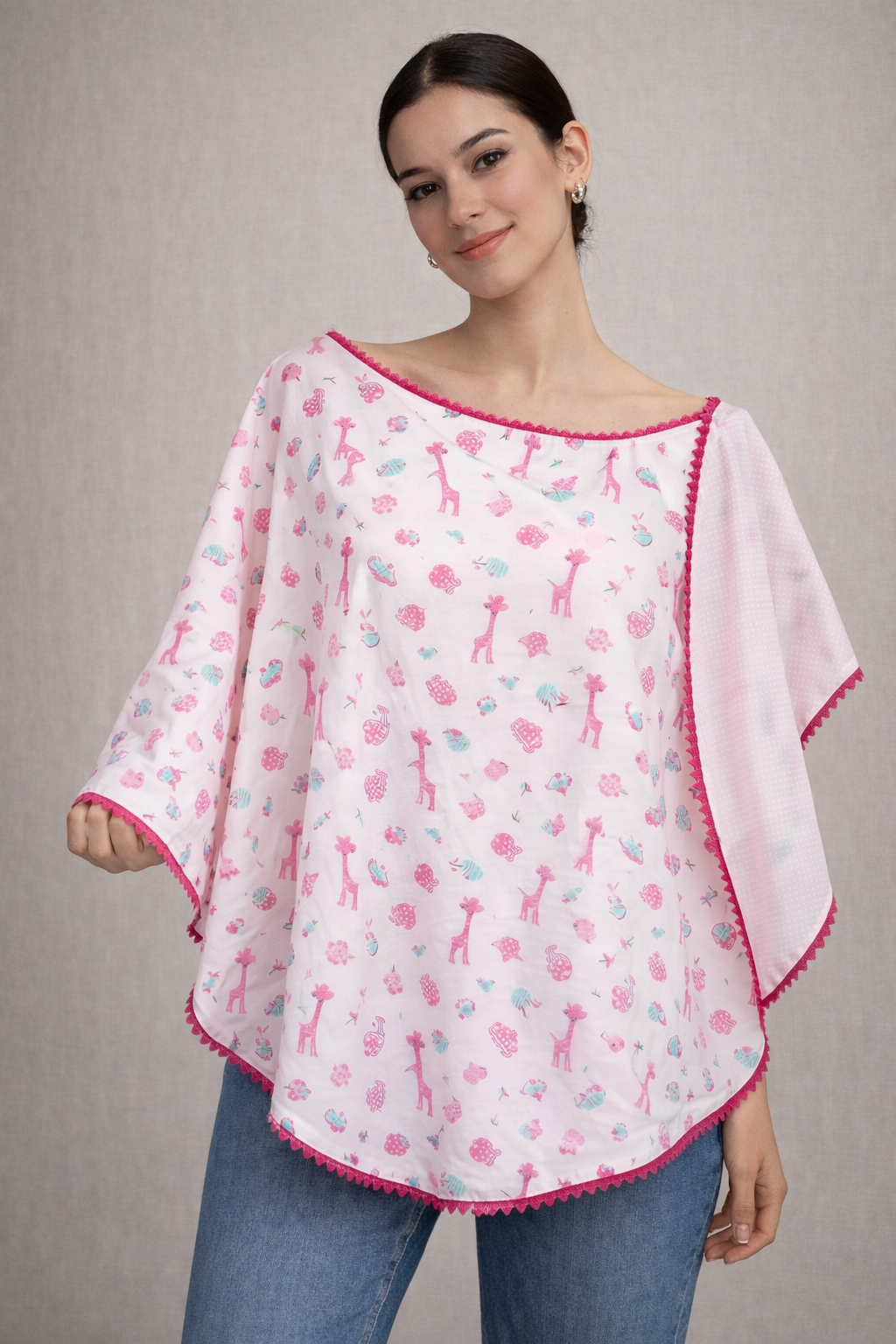 Pink Giraffe & White dots