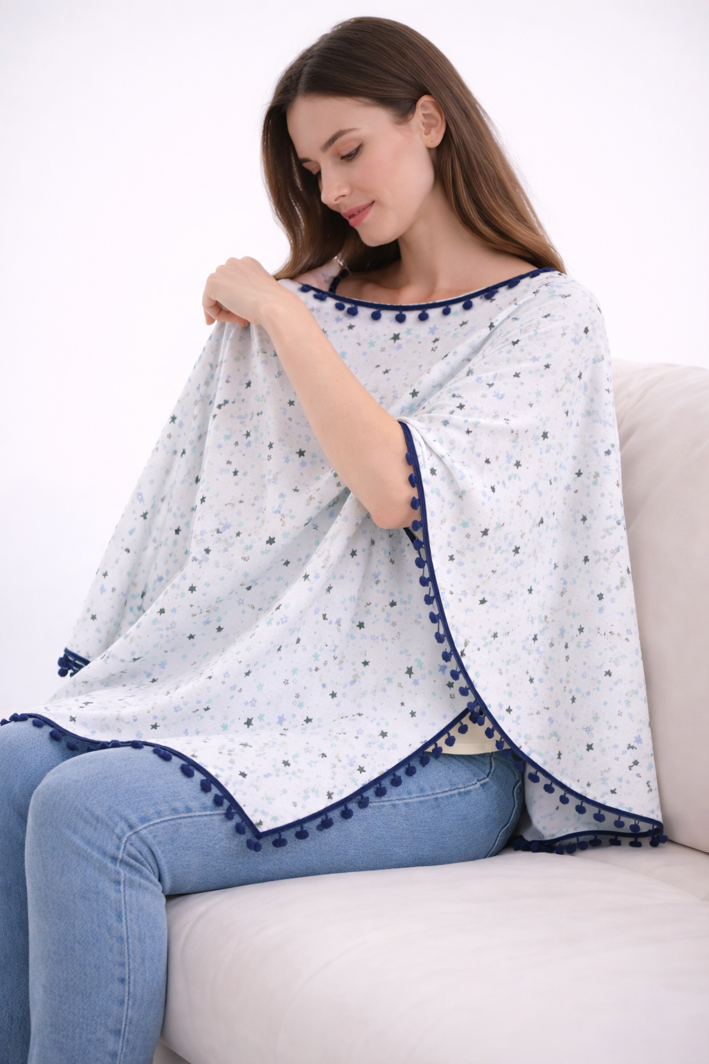 White & Navy Blue Stars